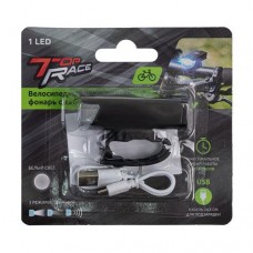 Велосипедный аккумуляторный фонарь с кабелем USB, Top Race в магазинах FixPrice