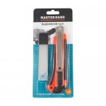 Выдвижной нож, Master Hand, с запасными лезвиями, 3 шт., в ассортименте Выдвижной нож, Master Hand, с запасными лезвиями, 3 шт., в ассортименте