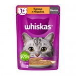 Влажный корм для кошек Паштет, Whiskas, курица и индейка, 75 г
