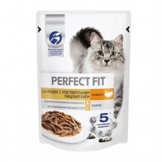 Влажный корм для кошек с чувствительным пищеварением, Perfect Fit, индейка в соусе, 75 г в магазинах FixPrice
