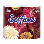Туалетная бумага, Soffione, 4 слоя, 4 рулона
