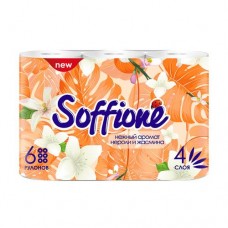 Туалетная бумага Velvet Jasmine, Soffione, 4 слоя, 6 рулонов в магазинах FixPrice