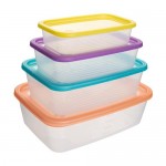 Набор контейнеров прямоугольных, FunCook, 4 шт. Набор контейнеров прямоугольных, FunCook, 4 шт.