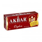 Чай чёрный байховый, AKBAR CEYLON, 25 пакетиков 25х2 г