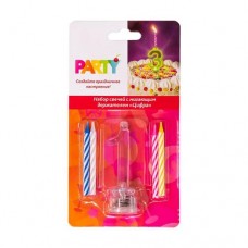 Набор свечей с мигающим держателем Цифра, Party, в ассортименте в магазинах FixPrice