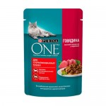 Влажный корм, Purina One, с говядиной и морковью, 75 г