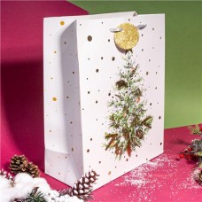 Пакет подарочный новогодний, Снежное кружево, 26х32х12 см, в ассортименте в магазинах FixPrice