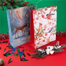 Пакет подарочный новогодний, Снежное кружево, 42х33,5х10 см, в ассортименте в магазинах FixPrice