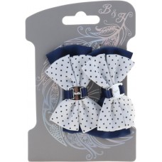 Набор резинок для волос B&H Бантики, синий, белый, Арт. W0176, 2шт в магазинах Лента