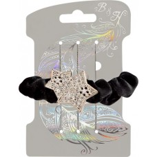 Резинка для волос B&H Звезды, черная, бархатная, Арт. W0168 в магазинах Лента