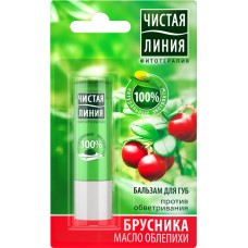 Бальзам для губ ЧИСТАЯ ЛИНИЯ Против обветривания Брусника, 4г в магазинах Лента