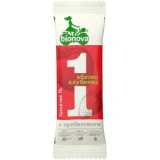 Батончик фруктово-ореховый BIONOVA №1 Яблоко, клубника, 35г в магазинах Лента