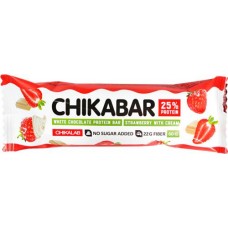 Батончик протеиновый CHIKALAB с начинкой клубника со сливками, глазированный, 60г в магазинах Лента