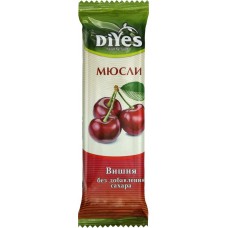 Батончик-мюсли DIYES Вишня, без сахара, 25г в магазинах Лента