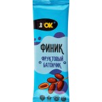 Батончик фруктово-ореховый BE OK со вкусом финика, 30г