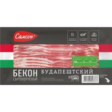 Бекон сырокопченый САМСОН Будапештский, нарезка, 140г в магазинах Лента