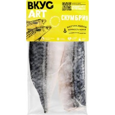 Скумбрия Атлантическая замороженная ВКУСАРТ филе на коже, 300г в магазинах Лента