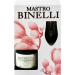 Вино игристое MASTRO BINELLI Просекко Спуманте Венето белое брют + 1 бокал, п/у, 0.75л