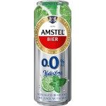 Напиток пивной безалкогольный AMSTEL 0.0. Natur Лайм и мята нефильтрованный, пастеризованный осветленный, не более 0,3%, ж/б, 0.43л