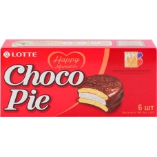Печенье LOTTE Choco Pie бисквитное в шоколадной глазури, 6х28г в магазинах Лента