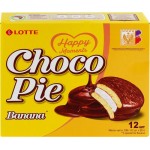 Печенье LOTTE Choco Pie Banana бисквитное в шоколадной глазури, 12х28г Печенье LOTTE Choco Pie Banana бисквитное в шоколадной глазури, 12х28г
