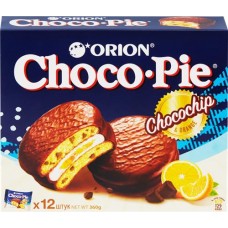 Бисквит ORION Choco Pie Chocochip с кусочками шоколада в глазури, 360г в магазинах Лента