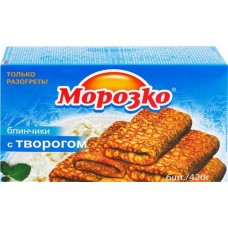 Блинчики МОРОЗКО с творогом, 420г в магазинах Лента