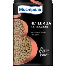 Чечевица для здорового питания МИСТРАЛЬ Канадская зеленая крупная, 450г в магазинах Лента