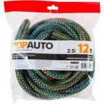Трос буксировочный TOPAUTO 12т, шнуровой, 2 крюка, 5м