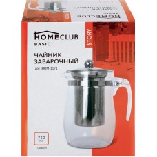 Чайник заварочный HOMECLUB Story, стекло, нержавеющая сталь Арт. IHOM-1171, 750мл в магазинах Лента