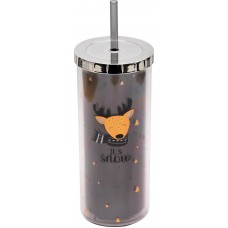 Стакан HOMECLUB с двойными стенками и трубочкой, 430мл Арт. 381295 в магазинах Лента