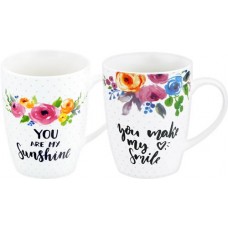 Кружка HOMECLUB 340мл, цветочная, с надписями, фарфор Арт. B09-SU024,HS2022 в магазинах Лента
