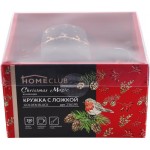 Кружка HOMECLUB Golden black, с ложкой, фарфор, металл, 350мл, Арт. 236195