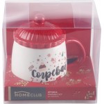 Кружка HOMECLUB Warm&cozy с крышкой, керамика, Арт. KS8523012 Кружка HOMECLUB Warm&cozy с крышкой, керамика, Арт. KS8523012