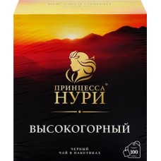Чай черный ПРИНЦЕССА НУРИ Высокогорный байховый листовой, 100пак в магазинах Лента