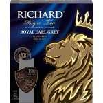 Чай черный RICHARD Royal Earl Grey Цейлонский с ароматом бергамота байховый, 100пак