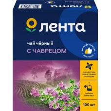 Чай черный ЛЕНТА с чабрецом байховый, 100пак в магазинах Лента