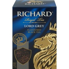 Чай черный RICHARD Lord Grey Цейлонский с ароматом бергамота и лимона, листовой, 90г в магазинах Лента