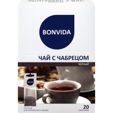 Чай черный BONVIDA с чабрецом для заваривания в чайнике, 20пак в магазинах Лента