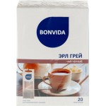 Чай черный BONVIDA Эрл Грей с ароматом бергамота для заваривания в чайнике, 20пак