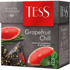 Чай черный TESS Grapefruit Chill с ароматом грейпфрута и мяты, 20пир в магазинах Лента