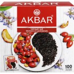 Чай черный AKBAR Яблоко и шиповник, 100пак