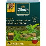 Чай черный DILMAH цейлонский со вкусом апельсина и лайма, листовой, 100г