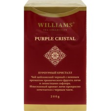 Чай черный WILLIAMS Purple crystal с натуральным ароматом личи и лепестками сафлора, листовой, 200г в магазинах Лента