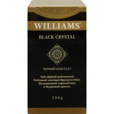Чай черный WILLIAMS Black crystal Премиум Пеко байховый цейлонский, листовой, 200г в магазинах Лента