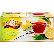 Чай черный НЕОБЫЧАЙНЫЙ байховый с ароматом лимона, без ярлычков, 20пак в магазинах Лента