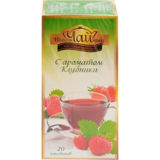 Чай черный НЕОБЫЧАЙНЫЙ байховый с ароматом клубники, без ярлычков, 20пак в магазинах Лента