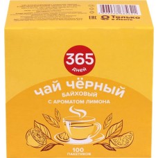 Чай черный 365 ДНЕЙ байховый с ароматом лимона, 100пак в магазинах Лента