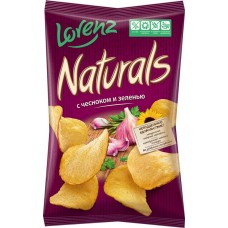 Чипсы картофельные NATURALS с чесноком и зеленью, 100г в магазинах Лента