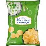 Чипсы картофельные МОСКОВСКИЙ КАРТОФЕЛЬ со вкусом лука и сметаны, 130г